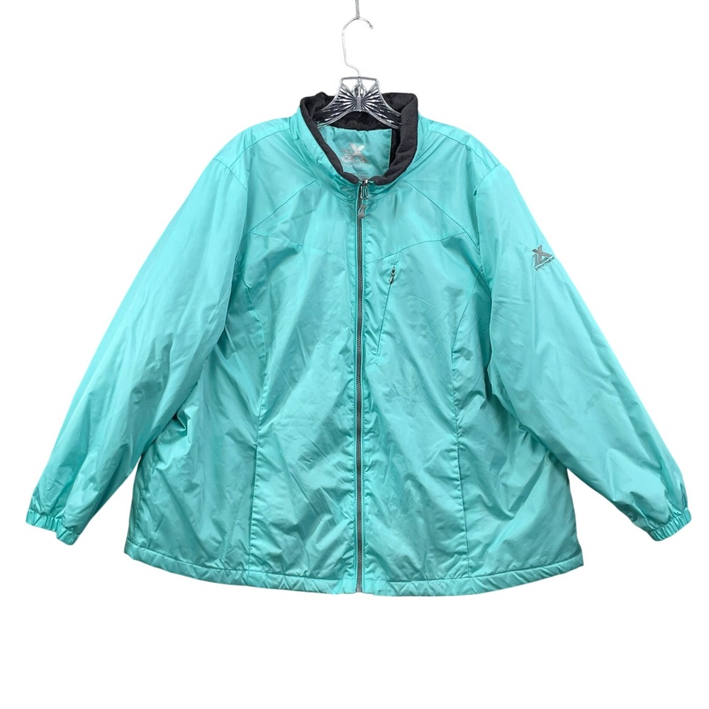 ZeroXposur Windbreaker Jacket Womens 2X Teal Blue Full Zip Lightweight Athletic